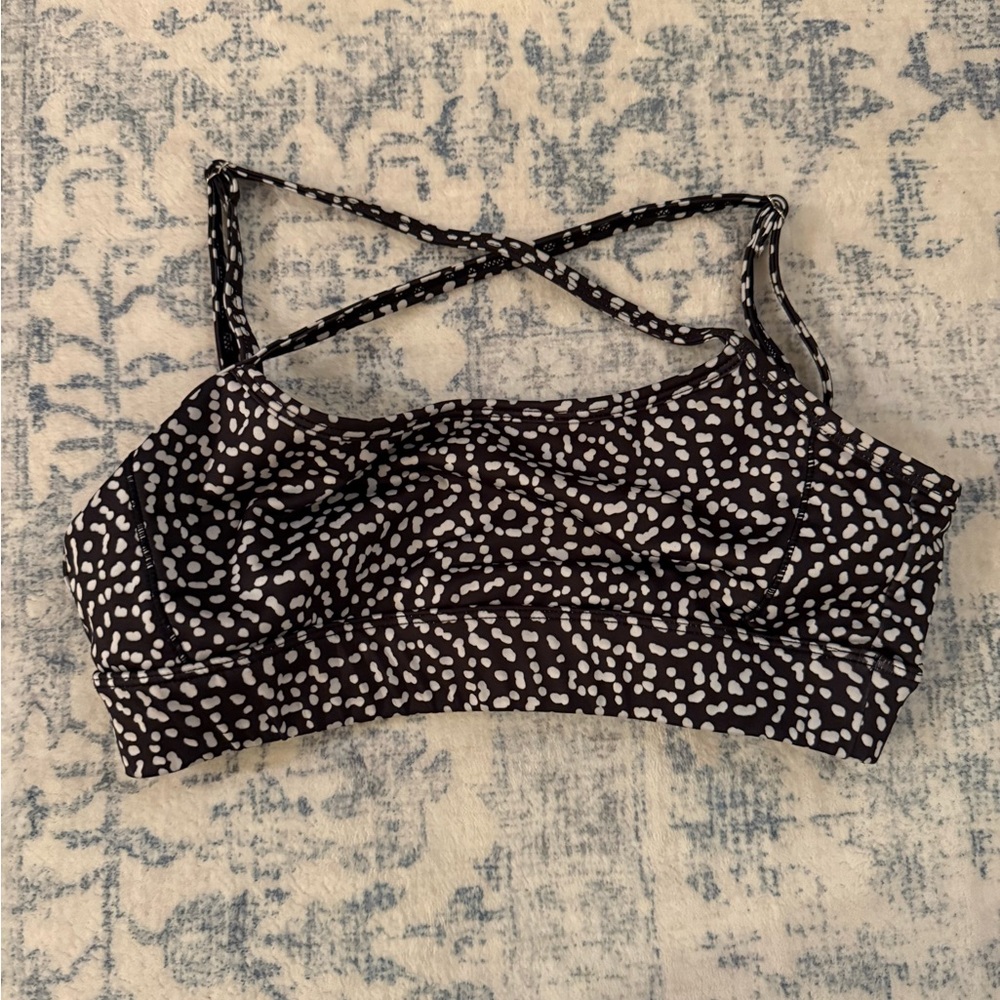 Black and White Spotted Sports Bra